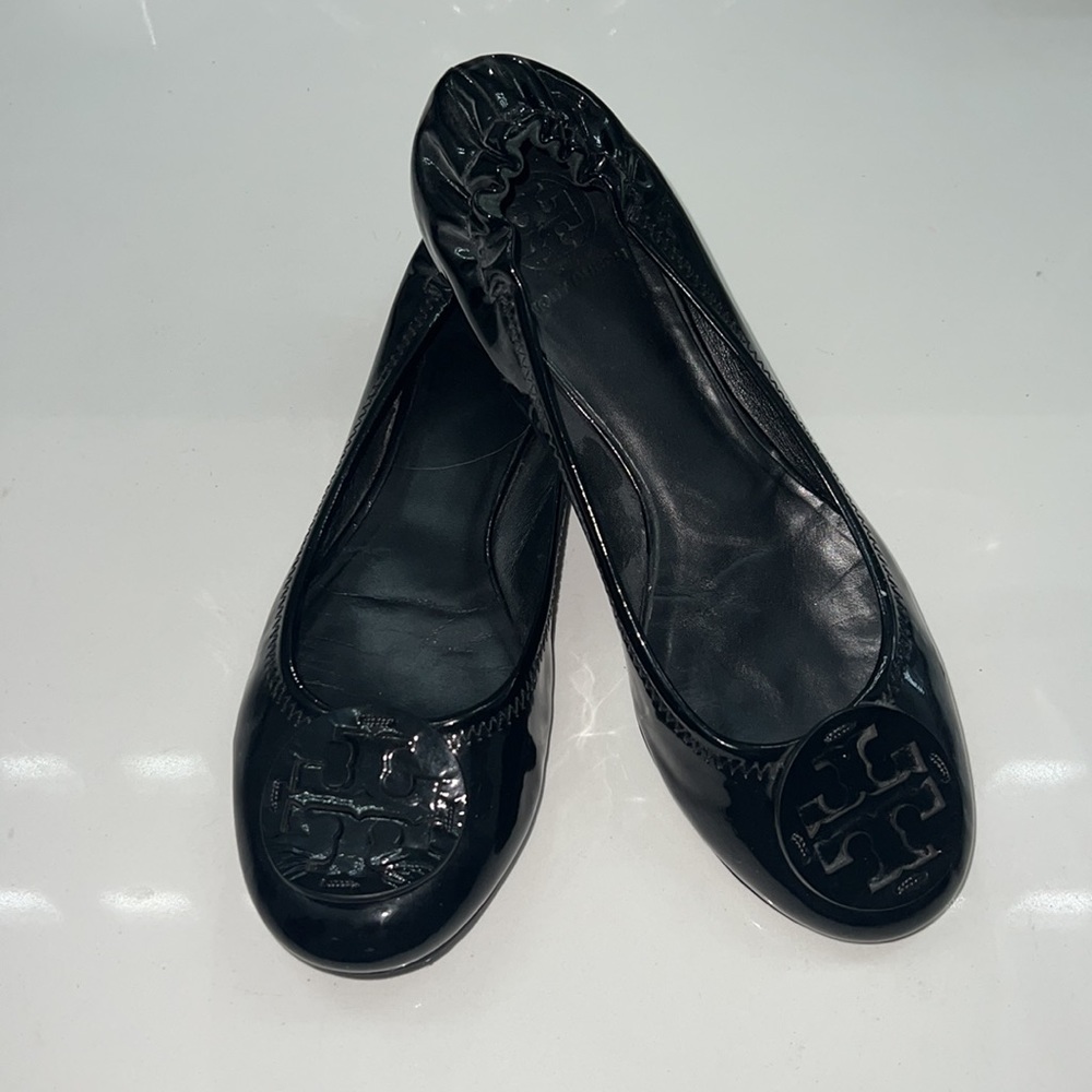 Tory Burch Black Patent Leather Ballet Flats Size 7.5